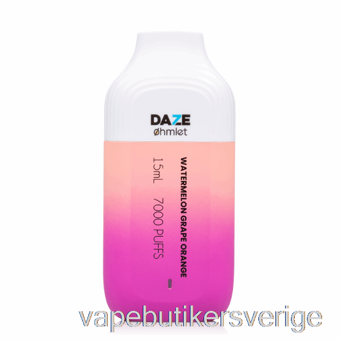 Vape Sverige 7 Daze Ohmlet 7000 0% Noll Nikotin Engångsvattenmelon Druva Apelsin